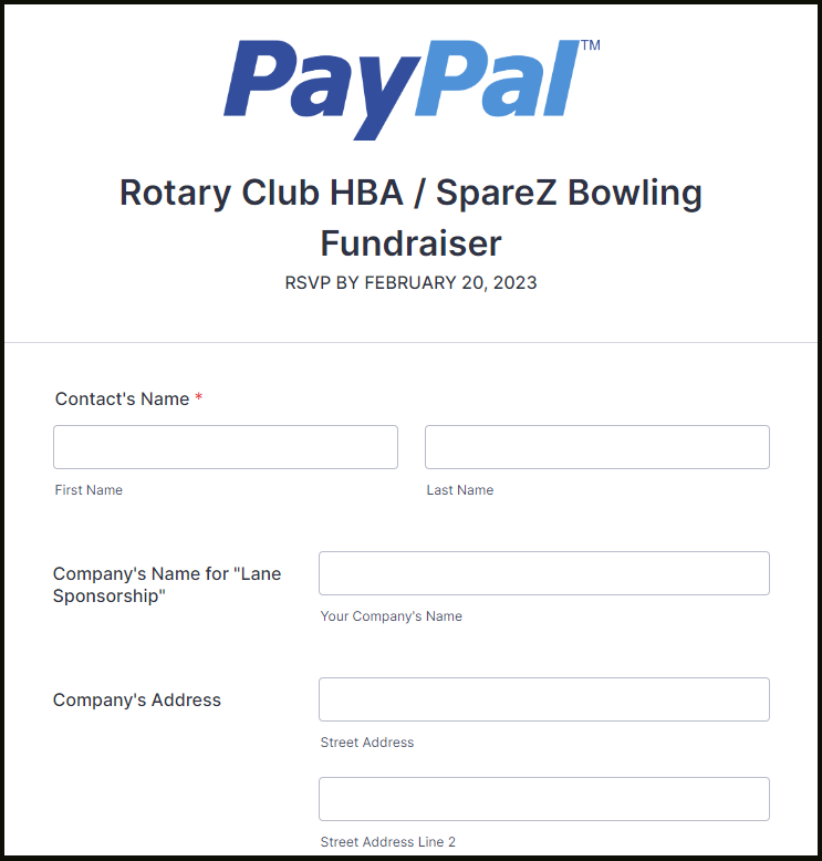 PayPal: SpareZ Bowling Fundraiser